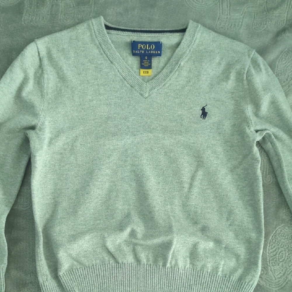 Polo by Ralph Lauren Men's Green V-Neck Sweater